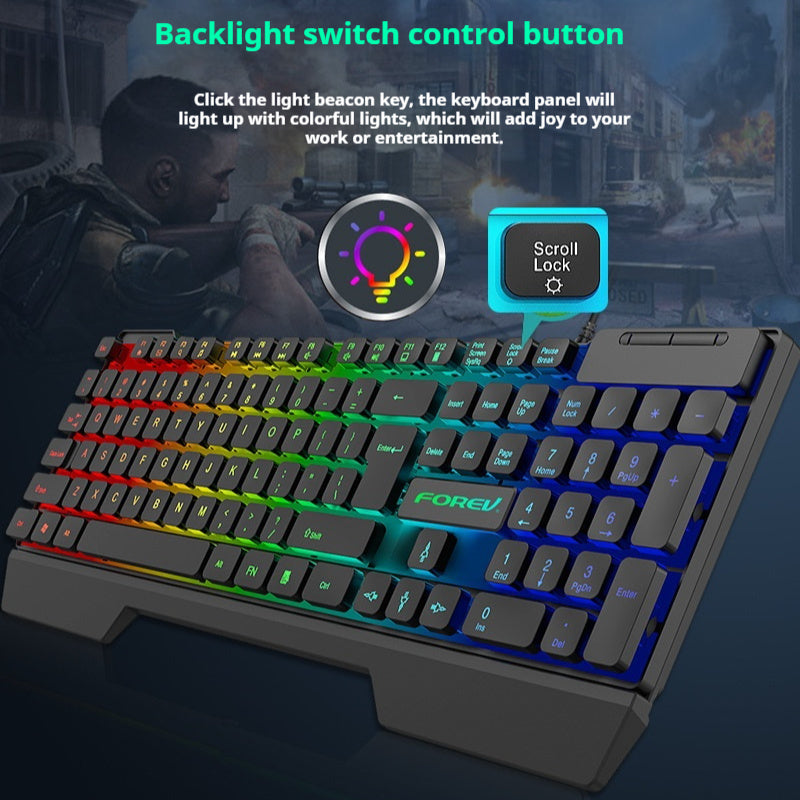 Wired Keyboard Luminous Desktop And Notebook Computer Accessories